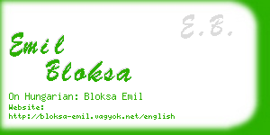 emil bloksa business card